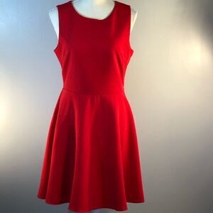Lulu’s Red  Fit Flare(Skater) Dress Sleeveless Diamond Cut Out On Lower Back M👍